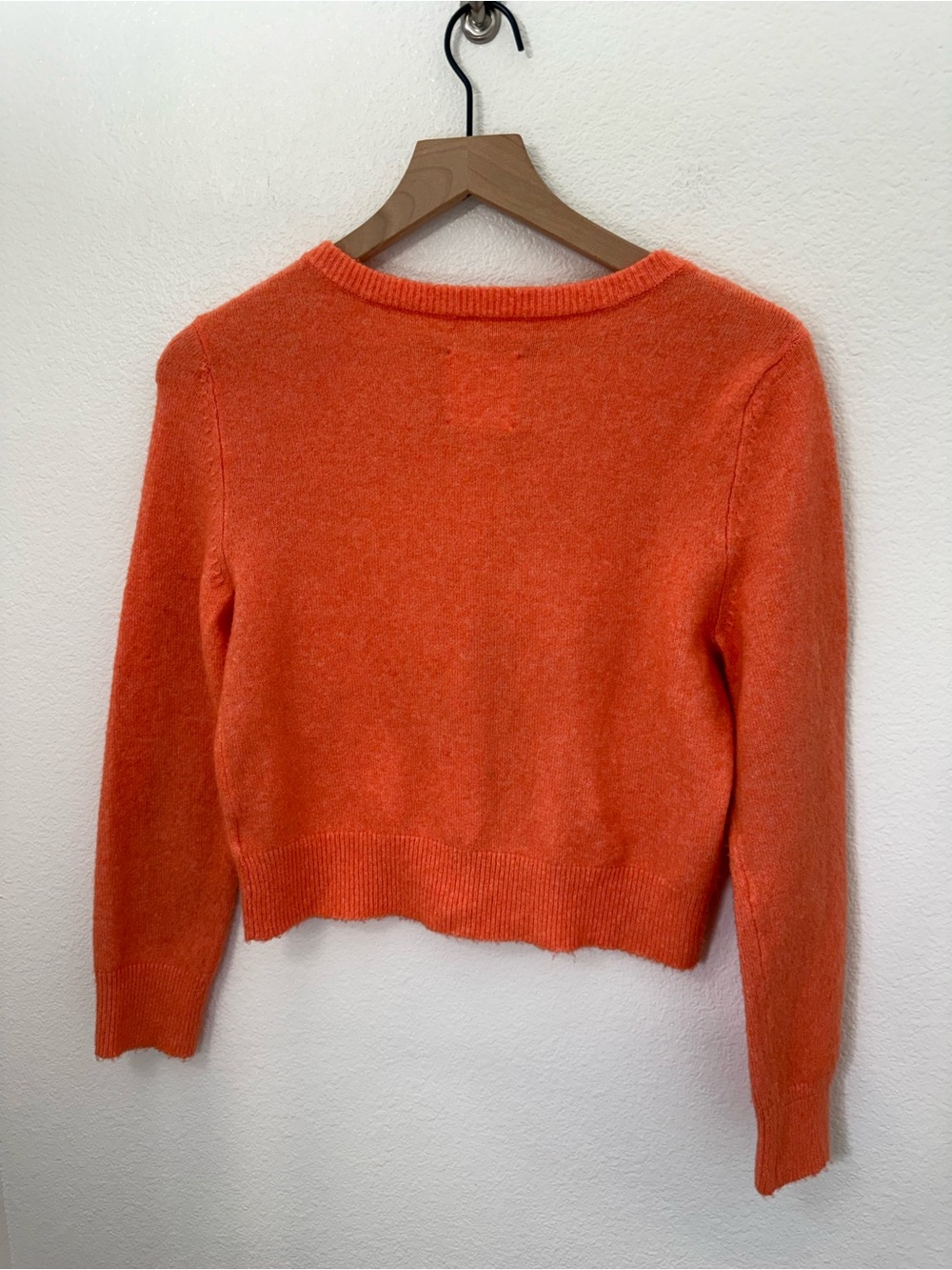 AERIE Campus Cool Plush Orange Button Front Cardigan Sweater Women’s Medium - Picture 3 of 8
